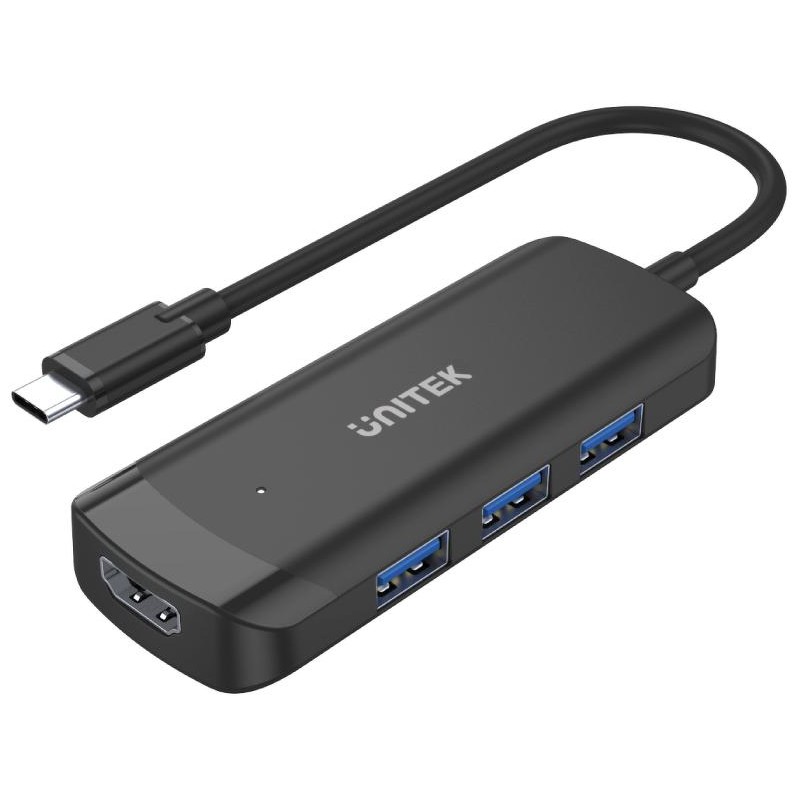 Unitek Aktywny hub USB-C 3*USB-A 3.1, HDMI 4K@30Hz