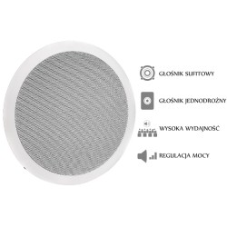 GŁOŚNIK SUFITOWY PA HQM-SO615 6W 100V BIAŁY