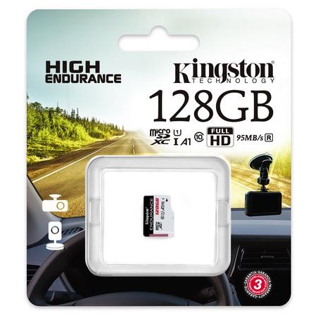Karta pamięci microSD Kingston High-Endurance UHS-I 128GB 24/7 (rejestratory i monitoring)
