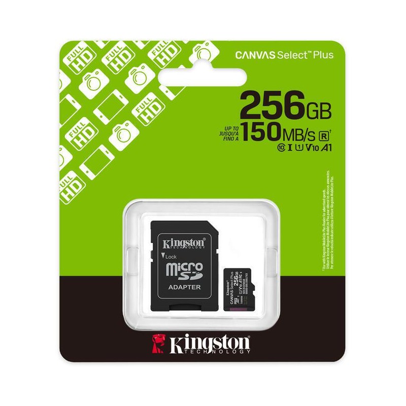 Karta pamięci microSD Kingston Canvas Select Plus microSDXC C10 UHS-I 256GB Karta pamięci microSD Kingston Canvas Select Plus microSDXC C10 UHS-I 256GB