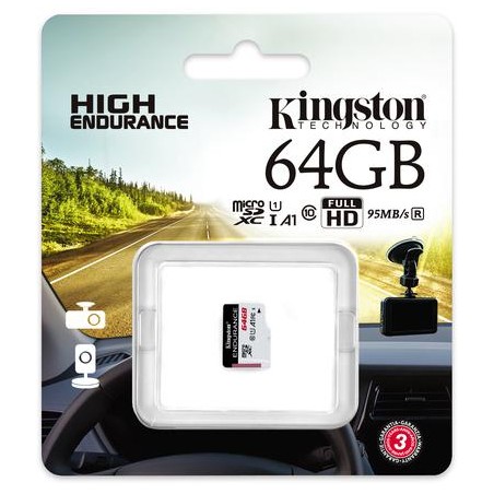 Karta pamięci microSD Kingston High-Endurance UHS-I 64GB 24/7 (rejestratory i monitoring)