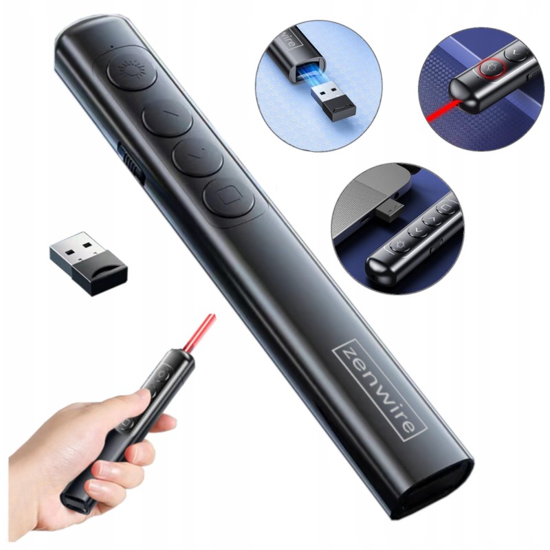 Wskaźnik laserowy USB do prezentacji Zenwire S9 Wskaźnik laserowy USB do prezentacji Zenwire S9