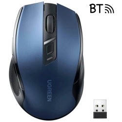 Mysz optyczna Ugreen MU006 bezprzewodowa USB 2.4GHz / Bluetooth 5.0 4000 DPI - niebieska