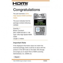 KABEL HDMI Conotech NS-002 ver.2.1 ULTRA HIGH SPEED 8K - 2m