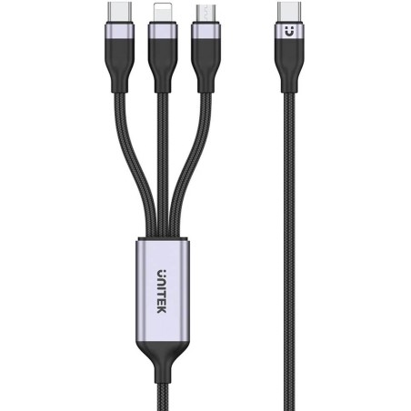 Unitek przewód ładujący USB 3 w 1 czarny