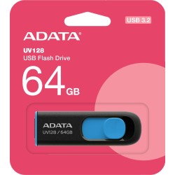 Adata Pendrive UV128 64GB USB 3.2 Gen1 czarno - niebieski