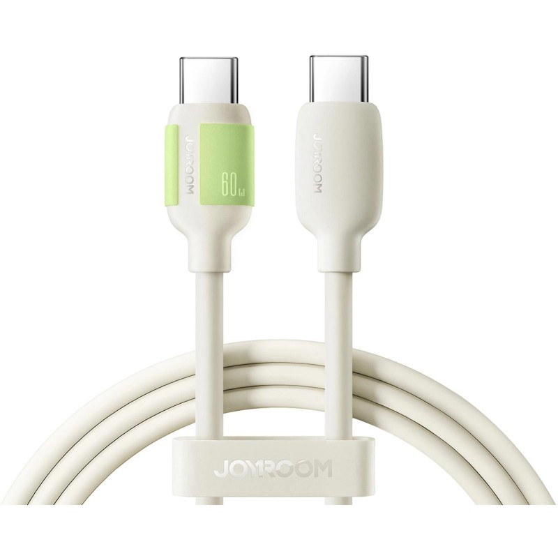 Kabel Joyroom S-A53 60W USB-C - USB-C z fluorescencyjną końcówką 2 m - beżowy