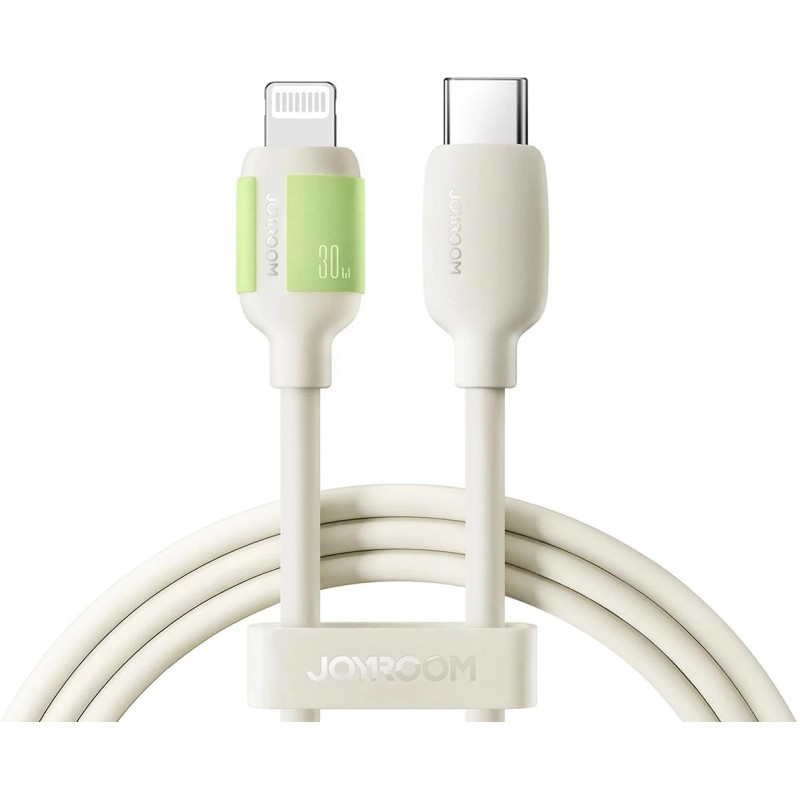 Kabel Joyroom S-A53 30W USB-C - Lightning z fluorescencyjną końcówką 2 m - beżowy