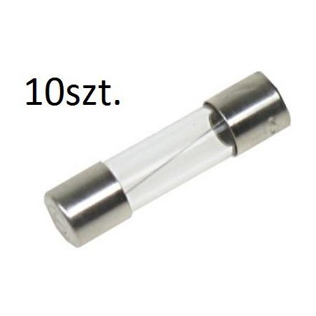 BEZPIECZNIK TOPIKOWY B-1000 1000mA SZKLANY, ZWŁOCZNY 1A 250V 10szt.