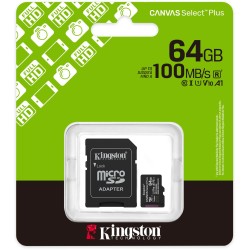 Karta pamięci microSD 64GB Kingston Canvas Select Plus microSDXC C10 UHS-1 64GB
