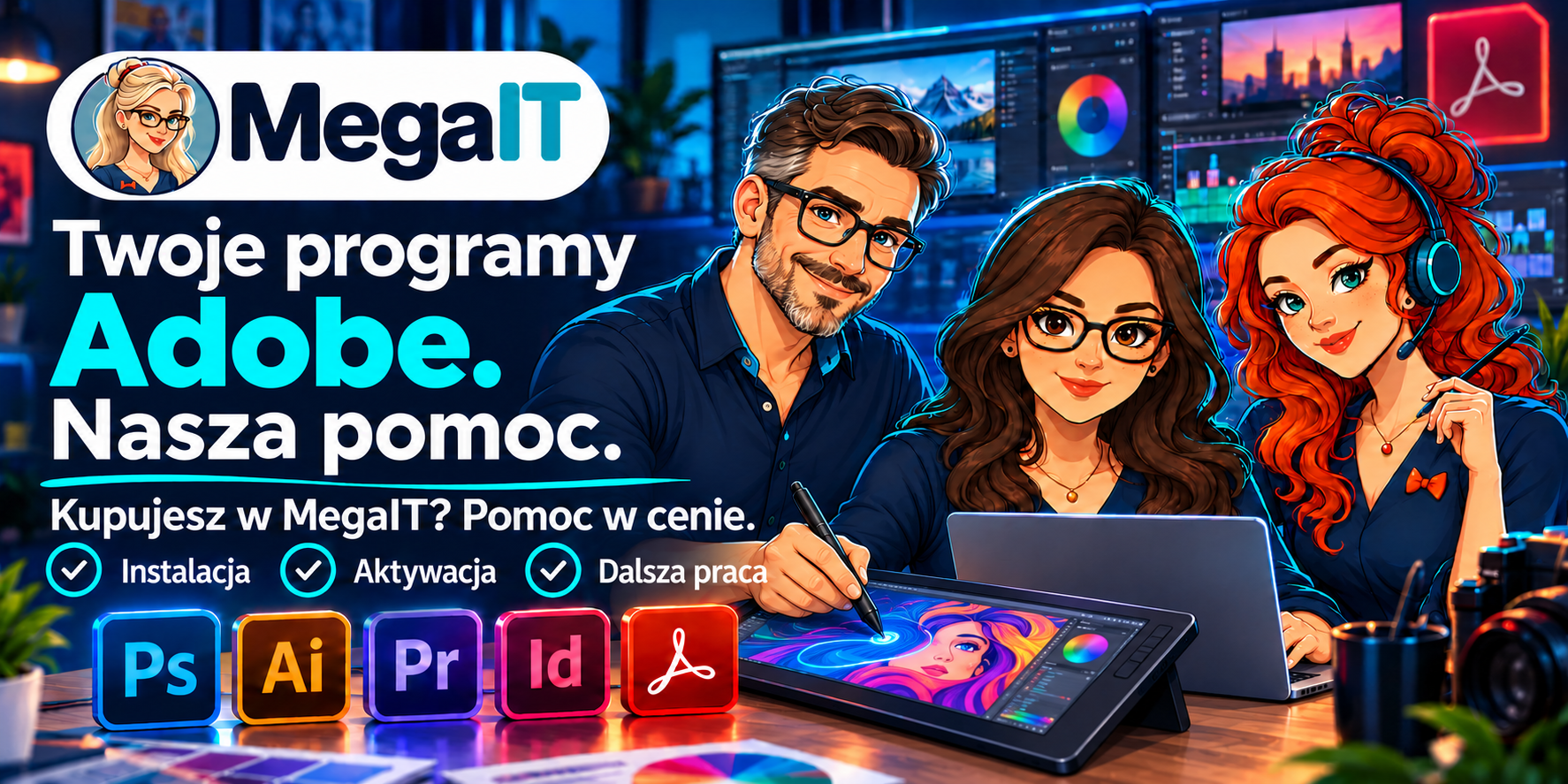 Zespół MegaIT - pomoc w pracy z programami Adobe