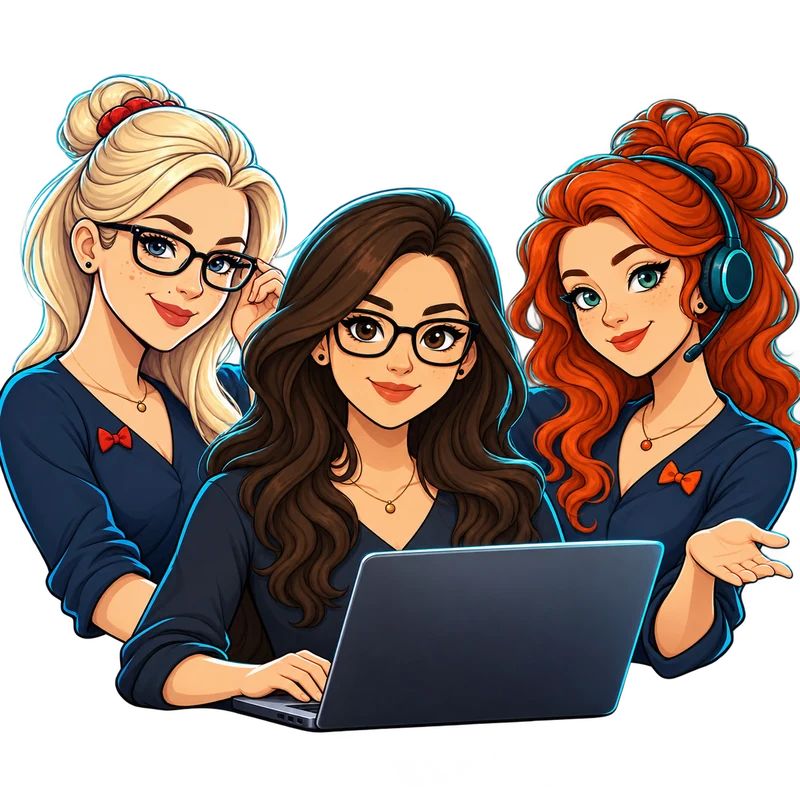 Trzy doradczynie MegaIT przy laptopie