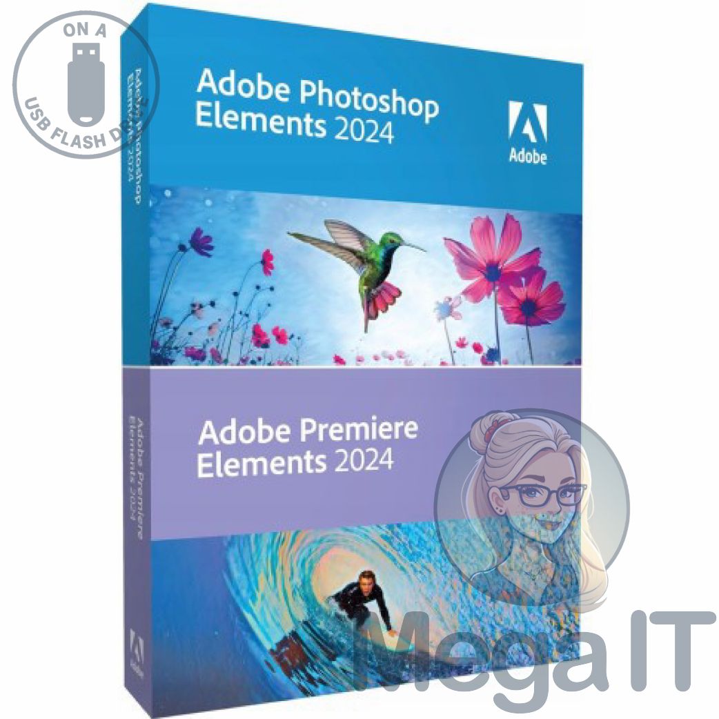 Photoshop & Premiere Elements 2024 - Licecja Wieczysta (LifeTime) - Windows - Edukacyjna - BOX (USB)